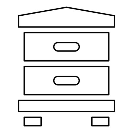 Hive bee house beehive apiary apiculture concept contour outline line icon black color vector illustration image thin flat style simpleのイラスト素材