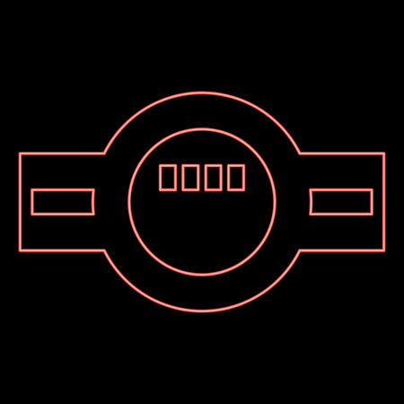 Neon water meter measuring sanitary equipment red color vector illustration image flat style lightのイラスト素材