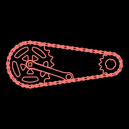 Neon chain bicycle link bike motorcycle two element crankset cogwheel sprocket crank length with...