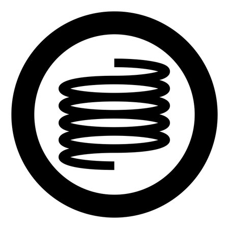 Metal spring flexible icon in circle round black color vector illustration image solid outline style simpleのイラスト素材