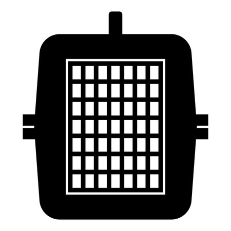 Box for domestic animal pet carrier case crate icon black color vector illustration image flat style simpleのイラスト素材