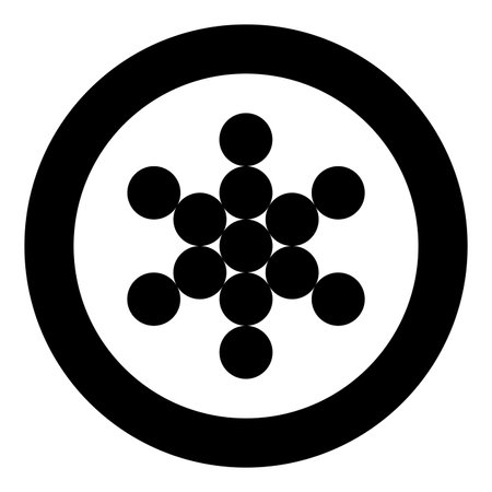 Fruit of life symbol Sacred geometry icon in circle round black color vector illustration image solid outline style simpleのイラスト素材