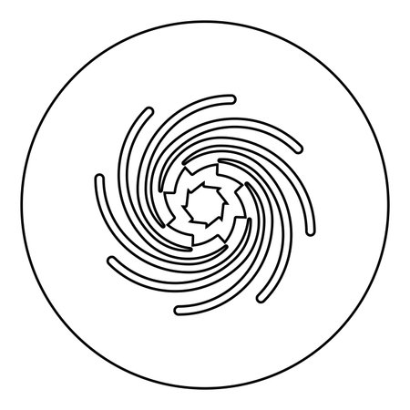 Gold spiral Sacred geometry symbol icon in circle round black color vector illustration image outline contour line thin style simpleのイラスト素材