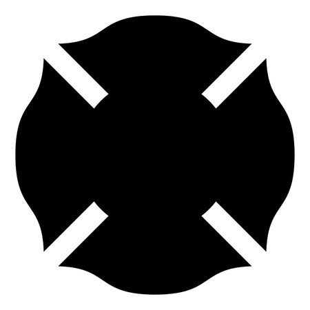 Firefighter cross Malta emblem fire fighter dept icon black color vector illustration image flat style simpleのイラスト素材