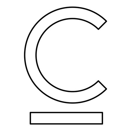 Som sign Kyrgyzstani currency symbol contour outline line icon black color vector illustration image thin flat style simpleのイラスト素材