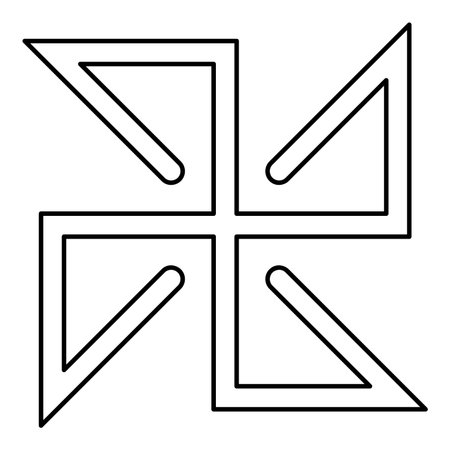 Solon symbol sign slavic pagan contour outline line icon black color vector illustration image thin flat style simpleのイラスト素材
