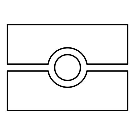 Biometric passport symbol international contour outline line icon black color vector illustration image thin flat style simpleのイラスト素材