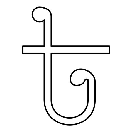 Symbol Taka Bangladeshi currency sign contour outline line icon black color vector illustration image thin flat style simpleのイラスト素材