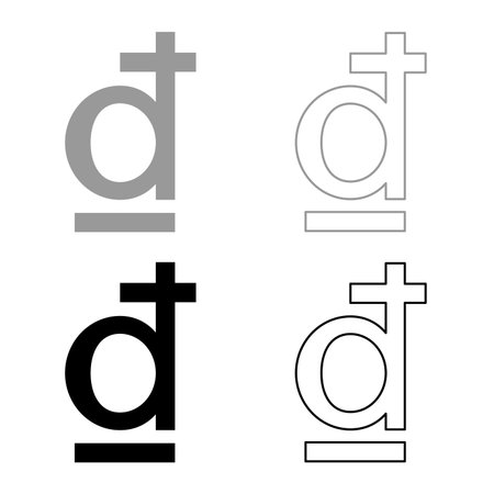 Symbol dong sign vietnamese currency set icon grey black color vector illustration image simple solid fill outline contour line thin flat styleのイラスト素材