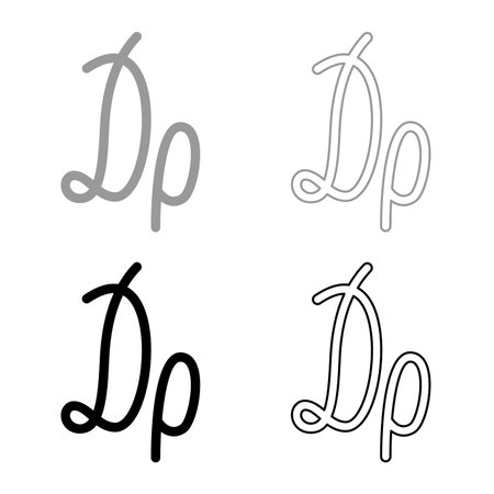 Symbol or sign of Drachma currency money set icon grey black color vector illustration image simple solid fill outline contour line thin flat styleのイラスト素材