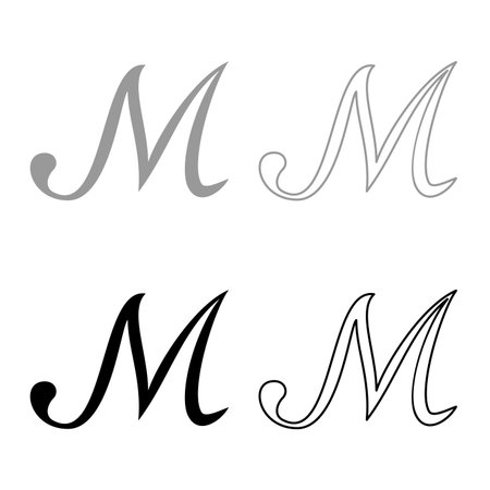 Mark sign symbol set icon grey black color vector illustration image simple solid fill outline contour line thin flat styleのイラスト素材