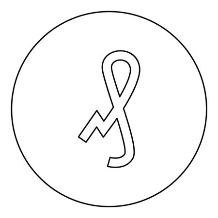 Pfennig German penny sign glyph money symbol icon in circle round black color vector illustration image outline contour line thin style simpleのイラスト素材