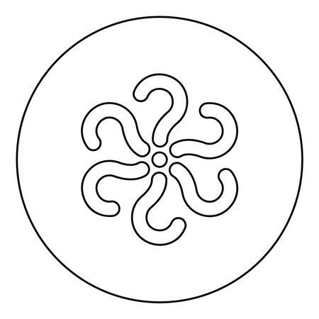 Signs of questions Sign question icon in circle round black color vector illustration image outline contour line thin style simpleのイラスト素材