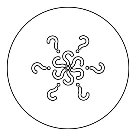 Signs of questions Sign question icon in circle round black color vector illustration image outline contour line thin style simpleのイラスト素材