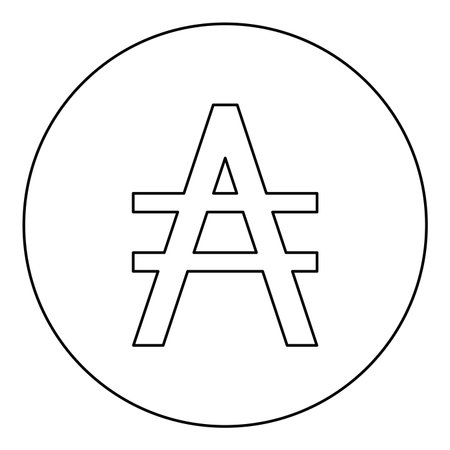 Austral symbol sign icon in circle round black color vector illustration image outline contour line thin style simpleのイラスト素材
