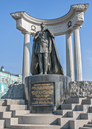 Russia, Moscow . Monument to Alexander II Liberator - a monument to the Russian Emperor Alexander II in Moscow in the square near the Cathedral of Christ the Saviorのeditorial素材