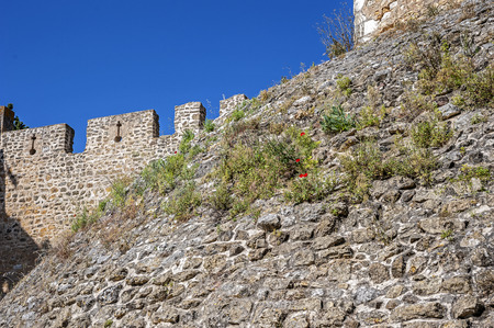 Monastery of the Order of Christ - the main stronghold of the Portuguese Templars and their successors , the Order of Christ. The fortress wall and the shaft .のeditorial素材
