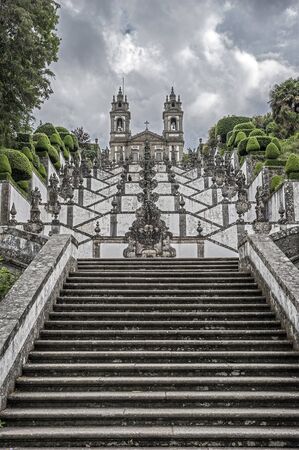 Portugal , Braga . The staircase leading to the temple of Bom Jesus do Monte , has more than five...