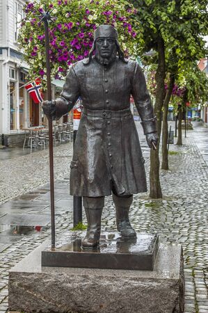 Norway, Stavanger. Monument guard in typical Norwegian outfit.のeditorial素材