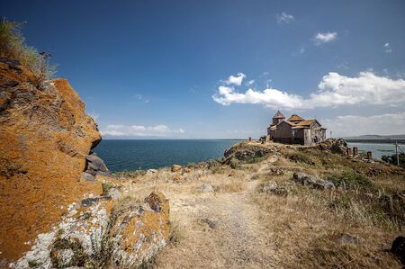Armenia. The Airavank temple, located on the shores of the beautiful Lake Sevan, dates back to the ninth century.の写真素材