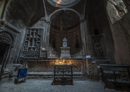 Armenia, the monastery complex of Geghard is called "the monastery of the seven churches and forty altars". This is one of them.のeditorial素材