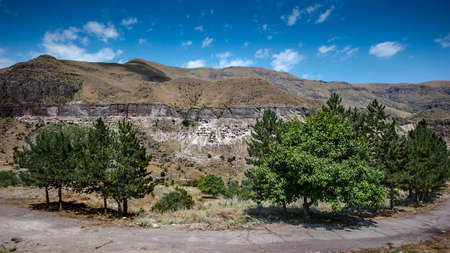 Vardzia is a cave monastery complex of the XII-XIII centuries in the south of Georgia, in Javakheti, in the valley of the river Kura. An outstanding monument of medieval Georgian architecture.の写真素材