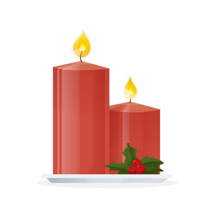 Illustration of two candlesのイラスト素材