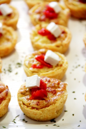 Beacon and cheese savoury tartsの写真素材