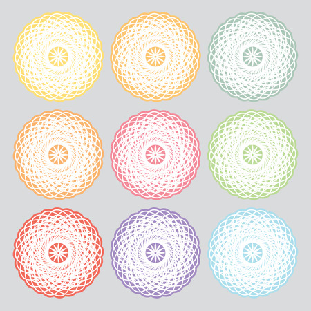 Pattern rotation in different colors on gray background Vector illustration.のイラスト素材