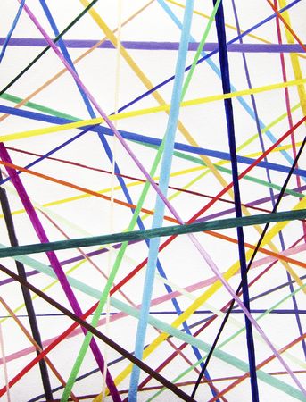Straight but colorful lines are placed overlapping each other like pixel or pick up sticks all over the place in a variety of directions. Can go along with computer links, paths, connections, world wide web, and other relationships. Makes a great backgrouの写真素材