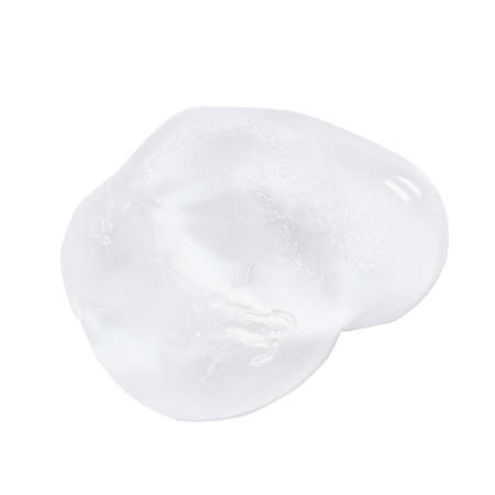 Close up macro Aloe vera gel serum cosmetic texture isolated on white background with bubbles clipping path. Cruelty free. Lemongrass gel skincare product. antibacterial liquid moisturizing.の写真素材
