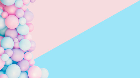 gender party background. boy or girl. Baby shower party. Flat lay. Place for text. celebration...