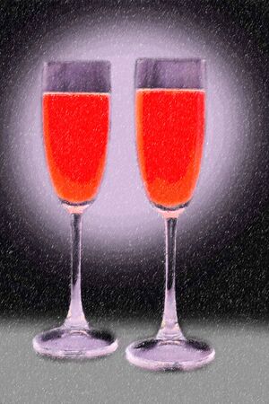 Two glasses of wineの写真素材