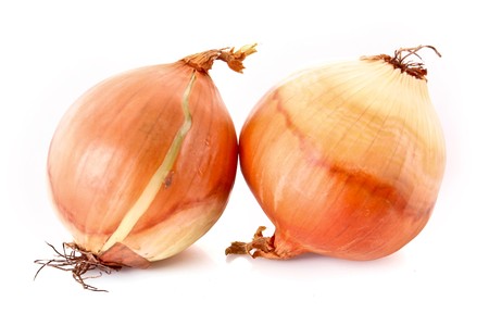 Onion isolated on whiteの写真素材
