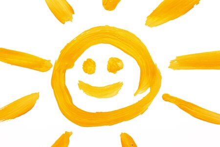 Sun painted by childの写真素材