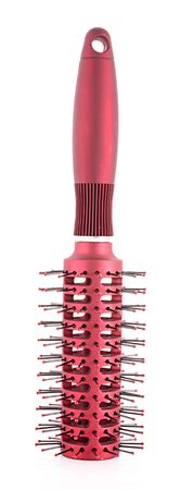 Hairbrush isolated on whiteの写真素材