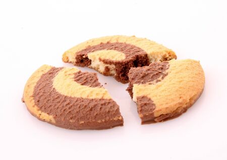 broken Chocolate cookie closeupの写真素材