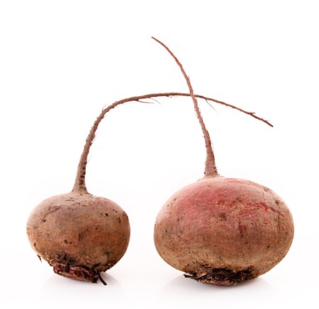 Two beet isolated on whiteの写真素材