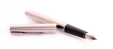 Pen closeup over white