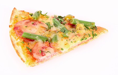 pizza isolated on whiteの写真素材