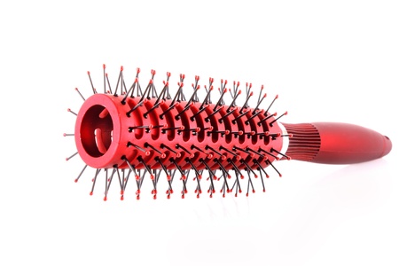 Hairbrush isolated on whiteの写真素材