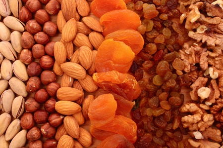Different types of nutsの写真素材