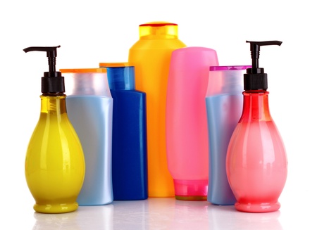 A set of bath cosmetics isolated on whiteの写真素材