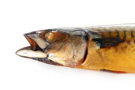 Smoked Mackarel isolated on white