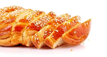 Sliced bread isolated on white