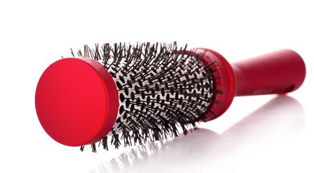 Hairbrush isolated on whiteの写真素材