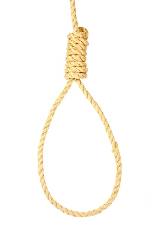 Suicide Noose isolated on whiteの写真素材