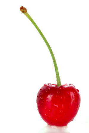 cherries isolated on white backgroundの写真素材