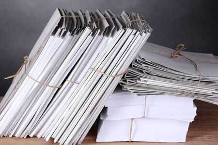 many folders and on gray backgroundの写真素材