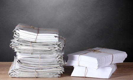 many folders and on gray background